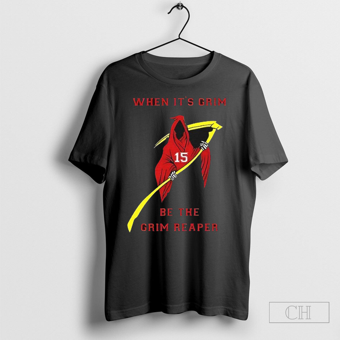Patrick Mahomes When Its Grim Be The Reaper - Adult & Kids T-Shirts, Sweatshirts & Hoodies apparel design preview 1