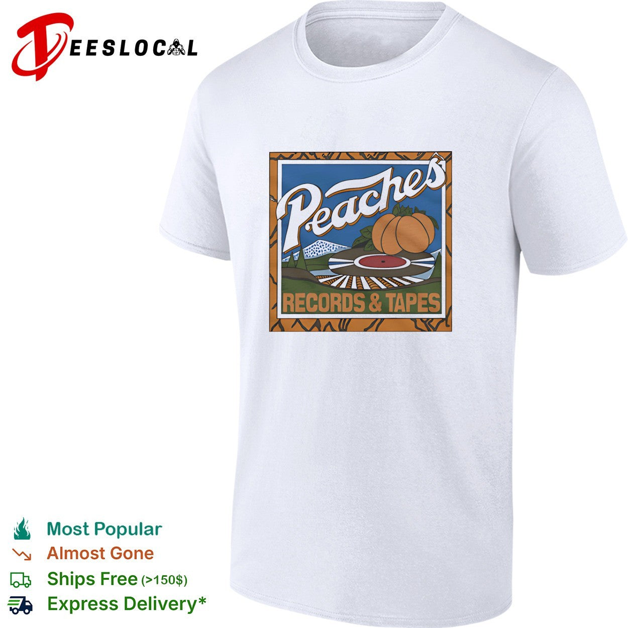 Peaches records and tapes - Adult & Kids T-Shirts, Sweatshirts & Hoodies apparel design preview 1