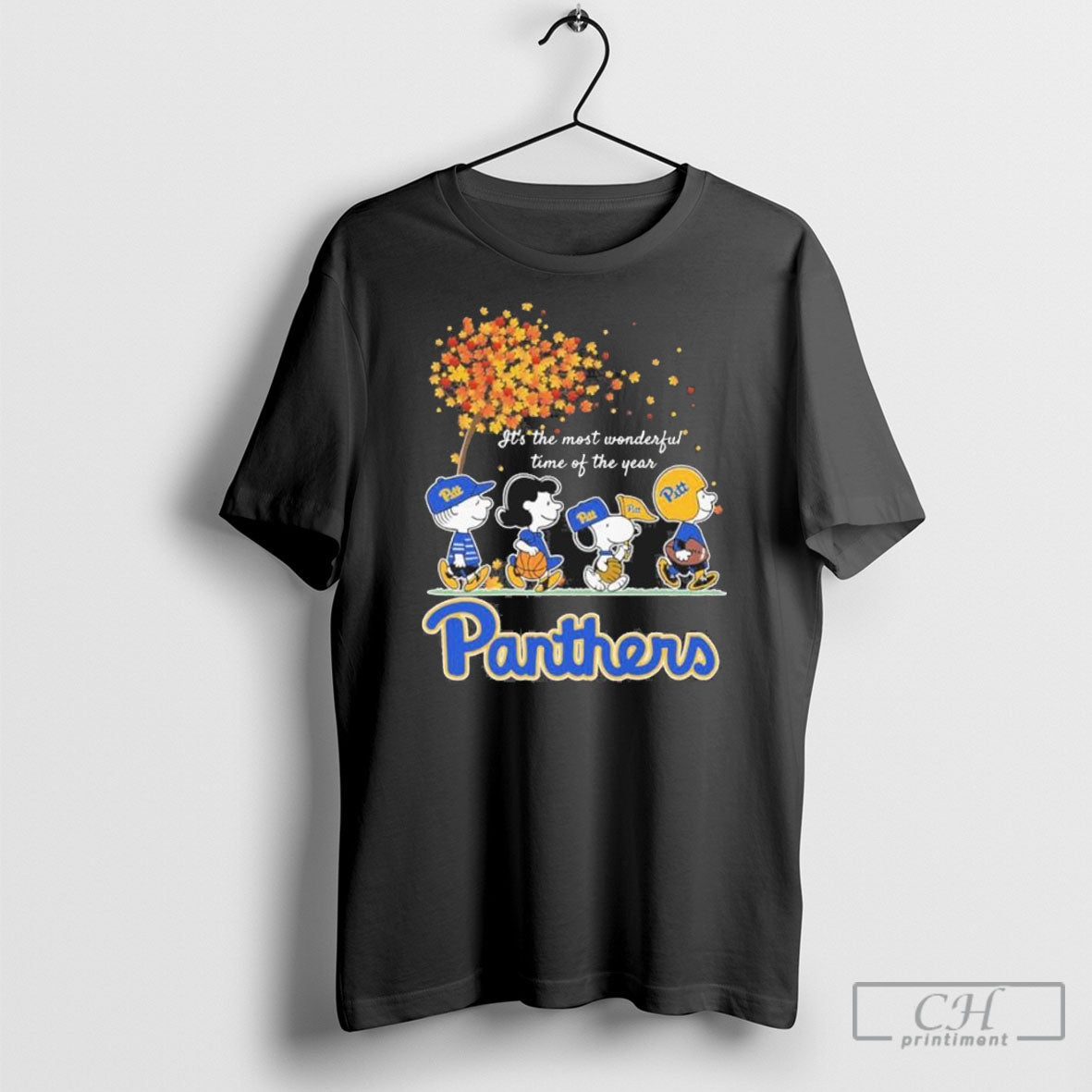 Peanuts Pitt Panthers Its The Most Wonderful Time Of - Adult & Kids T-Shirts, Sweatshirts & Hoodies apparel design preview 1