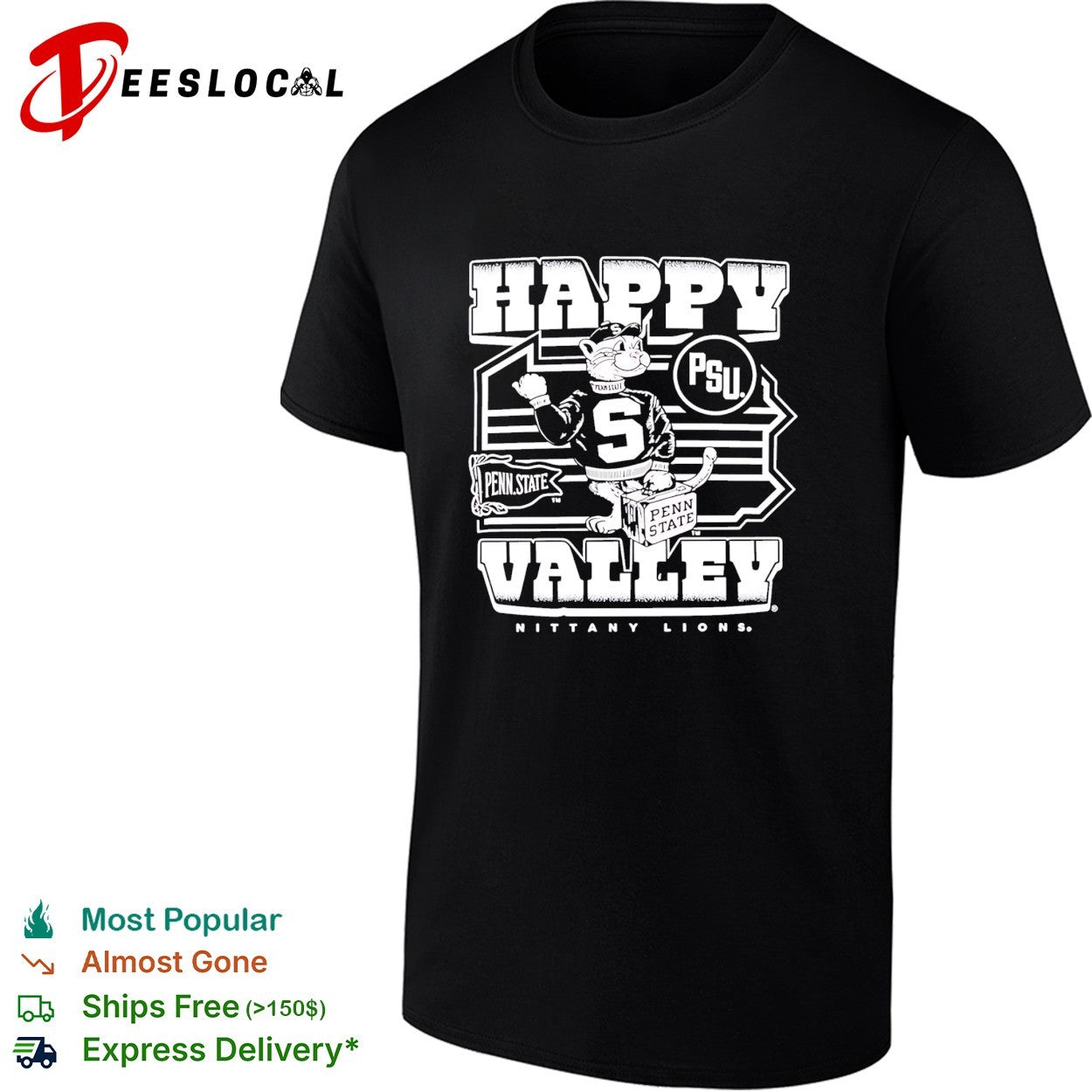 Penn State Happy Valley Nittany Lions PSU mascot - Adult & Kids T-Shirts, Sweatshirts & Hoodies apparel design preview 1
