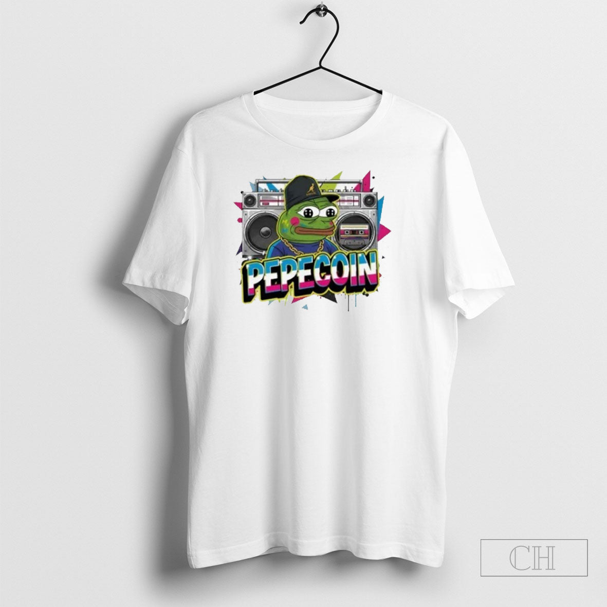 Pepecoin 80s Hip Hop Retro Pepe Frog 2 - Adult & Kids T-Shirts, Sweatshirts & Hoodies apparel design preview 1
