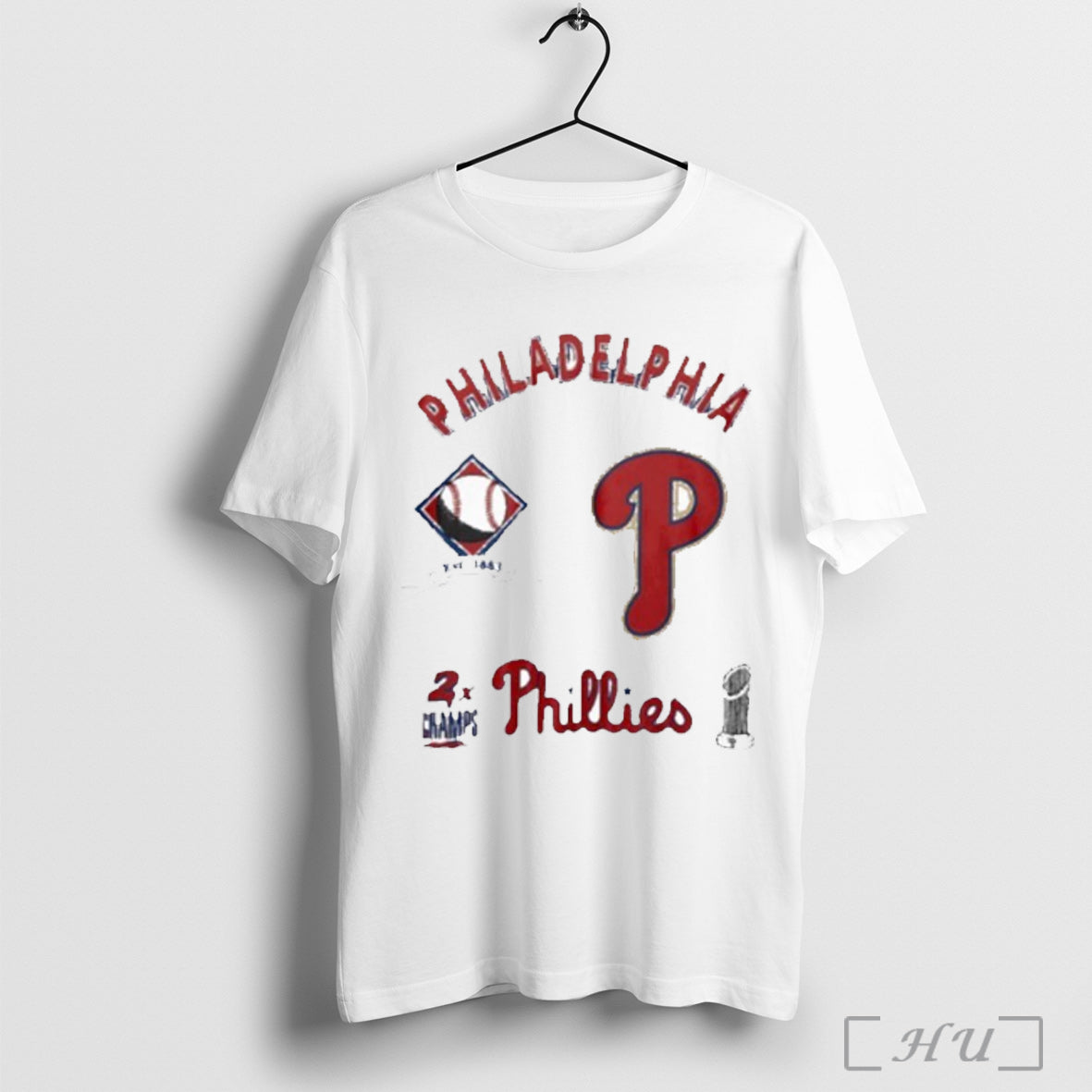 Philadelphia Phillies 2x Champs 1980 2008 - Adult & Kids T-Shirts, Sweatshirts & Hoodies apparel design preview 1