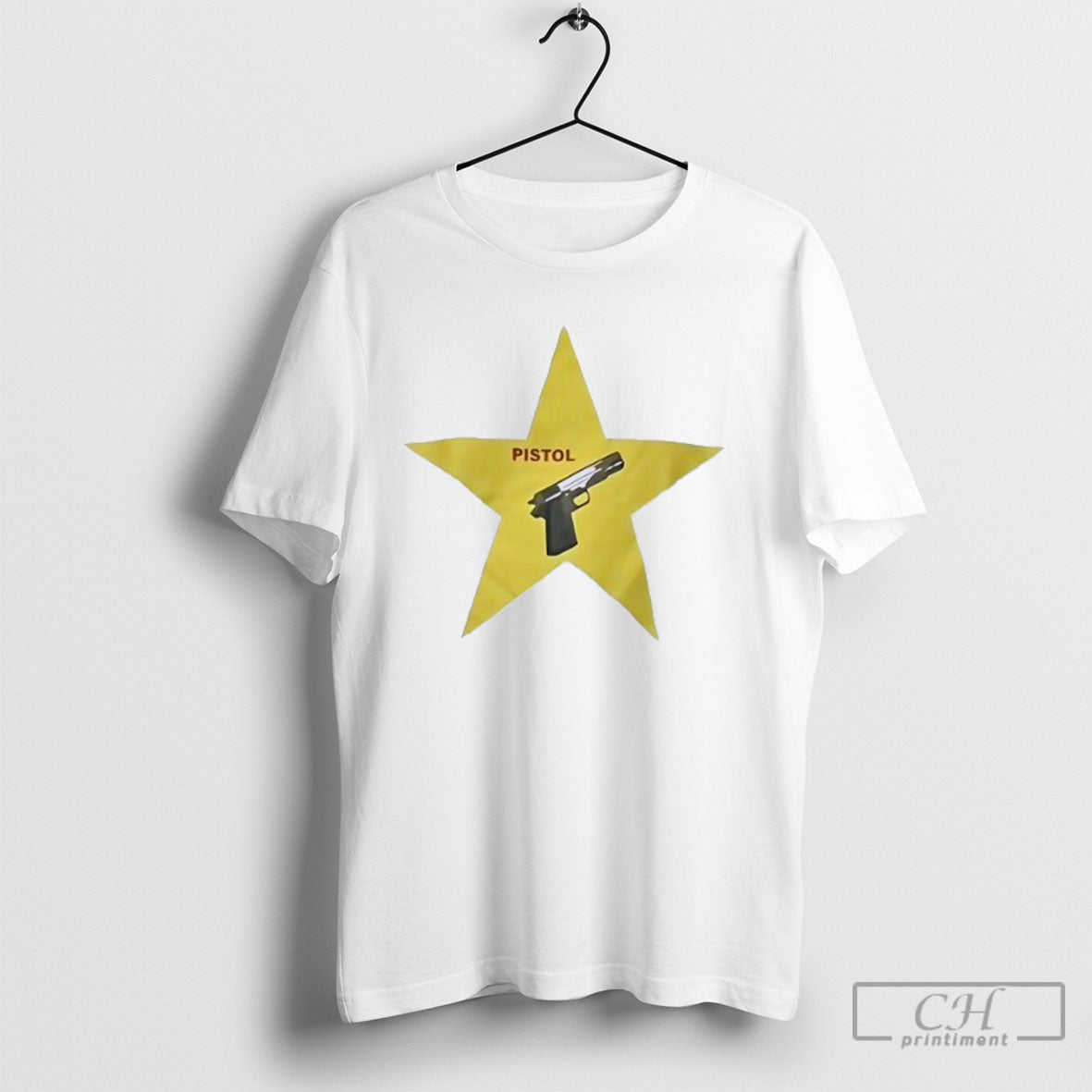 Pistol Gun And Star - Adult & Kids T-Shirts, Sweatshirts & Hoodies apparel design preview 1