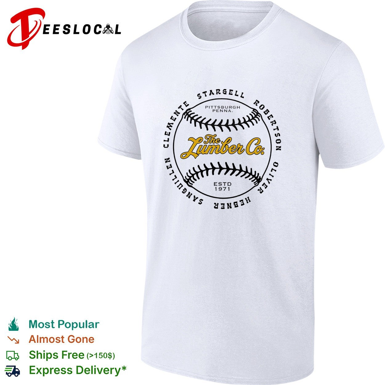 Pittsburgh Lumber Co 1971 baseball Clemente Stargell - Adult & Kids T-Shirts, Sweatshirts & Hoodies apparel design preview 1