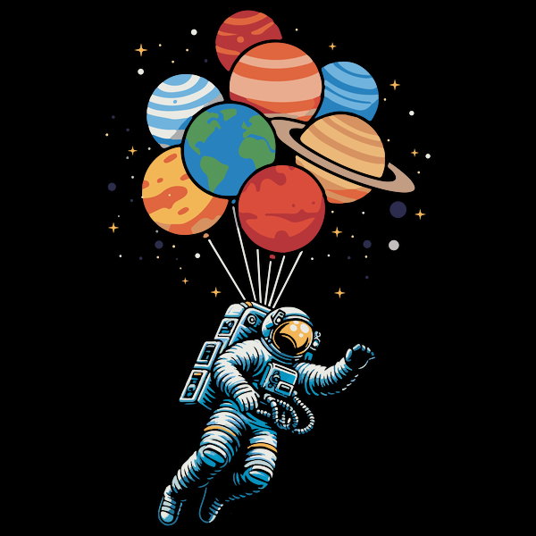 Planet Balloons - Adult & Kids T-Shirts, Sweatshirts & Hoodies apparel design preview 1