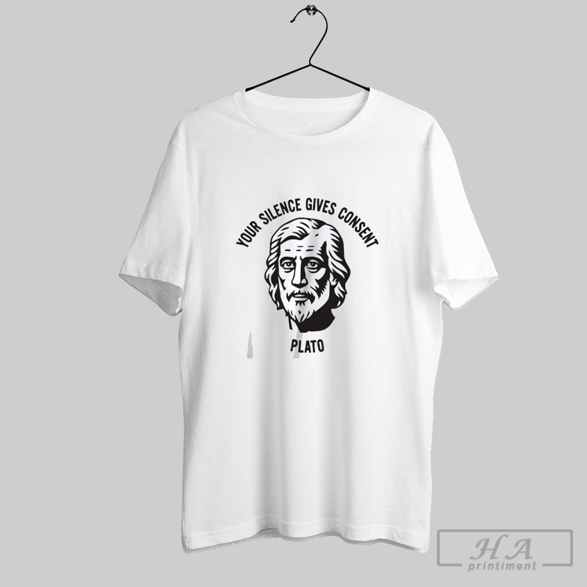 Plato Your Silence Gives Consent - Adult & Kids T-Shirts, Sweatshirts & Hoodies apparel design preview 1