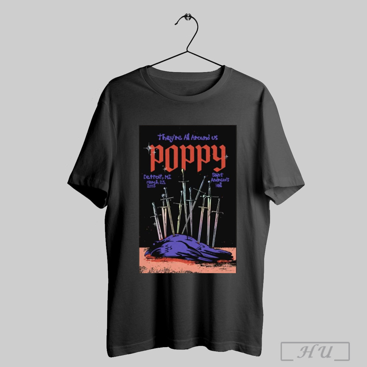 Poppy St Andrews Hall Detroit Mi Mar 25 2025 Png - Adult & Kids T-Shirts, Sweatshirts & Hoodies apparel design preview 1