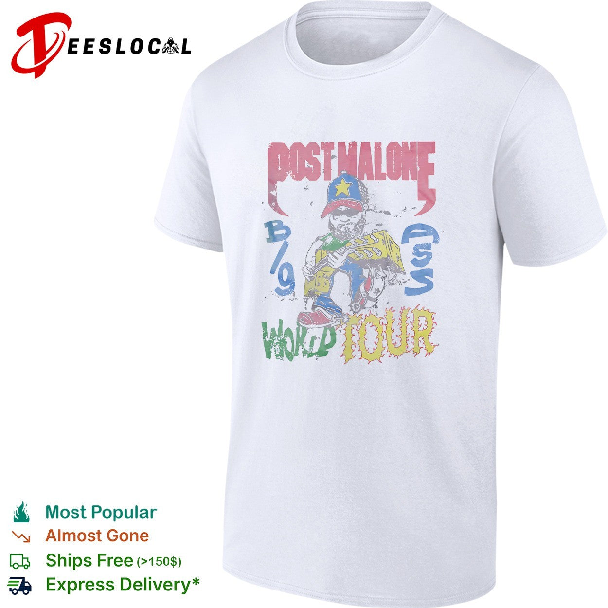 Post Malone Celebrate USA 4th Of July 2026 Big Ass - Adult & Kids T-Shirts, Sweatshirts & Hoodies apparel design preview 1