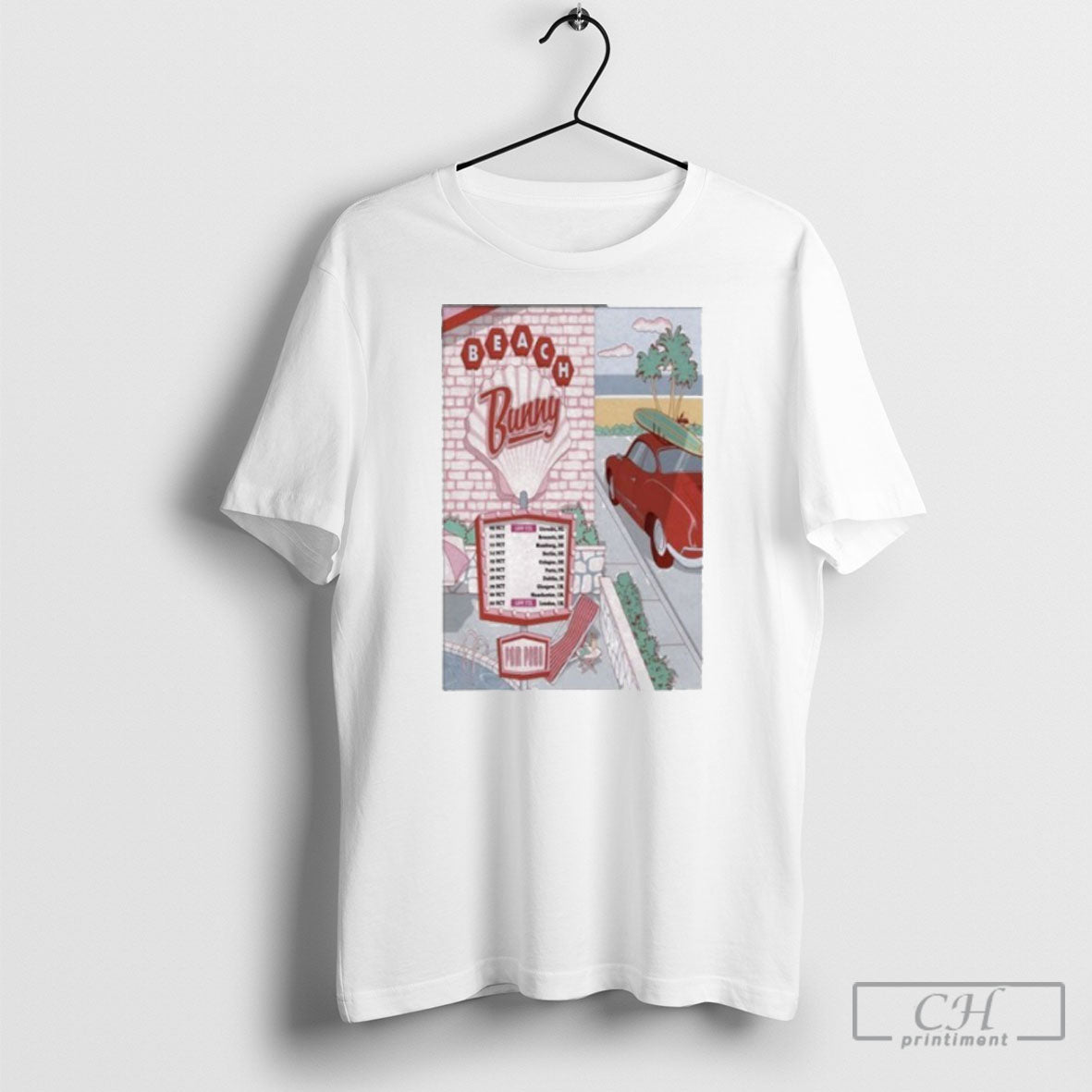 Poster Beach Bunny With Pom Poko 2025 Uk Eu Tour - Adult & Kids T-Shirts, Sweatshirts & Hoodies apparel design preview 1