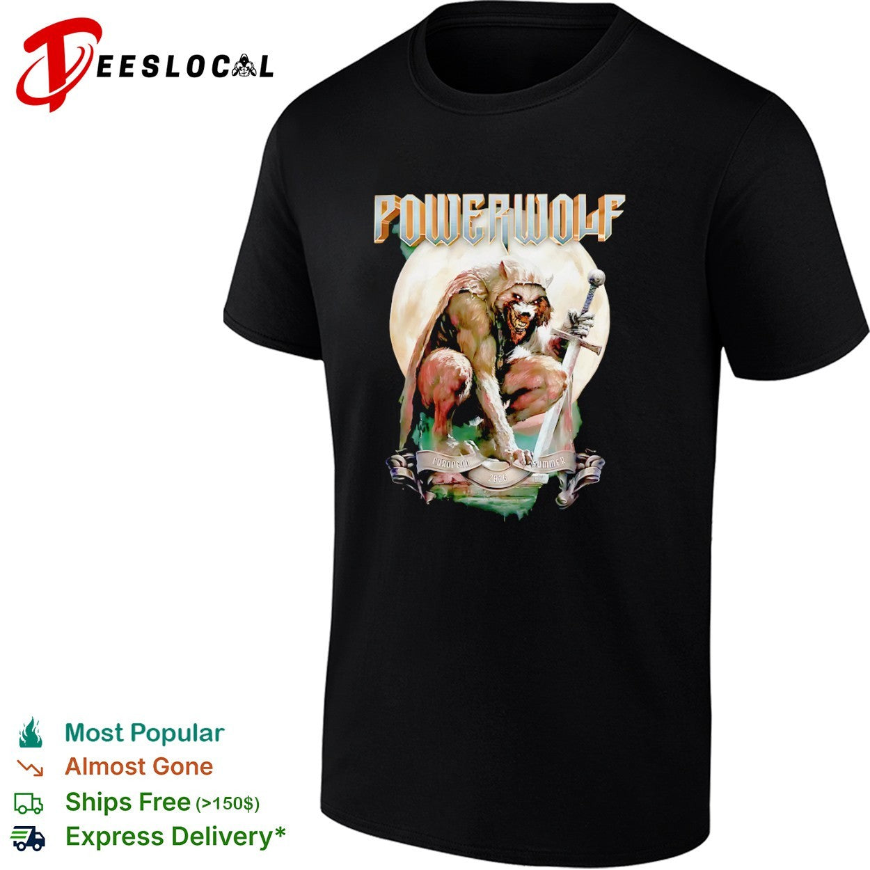 Powerwolf European Summer 2026 Tour Heavy Metal - Adult & Kids T-Shirts, Sweatshirts & Hoodies apparel design preview 1
