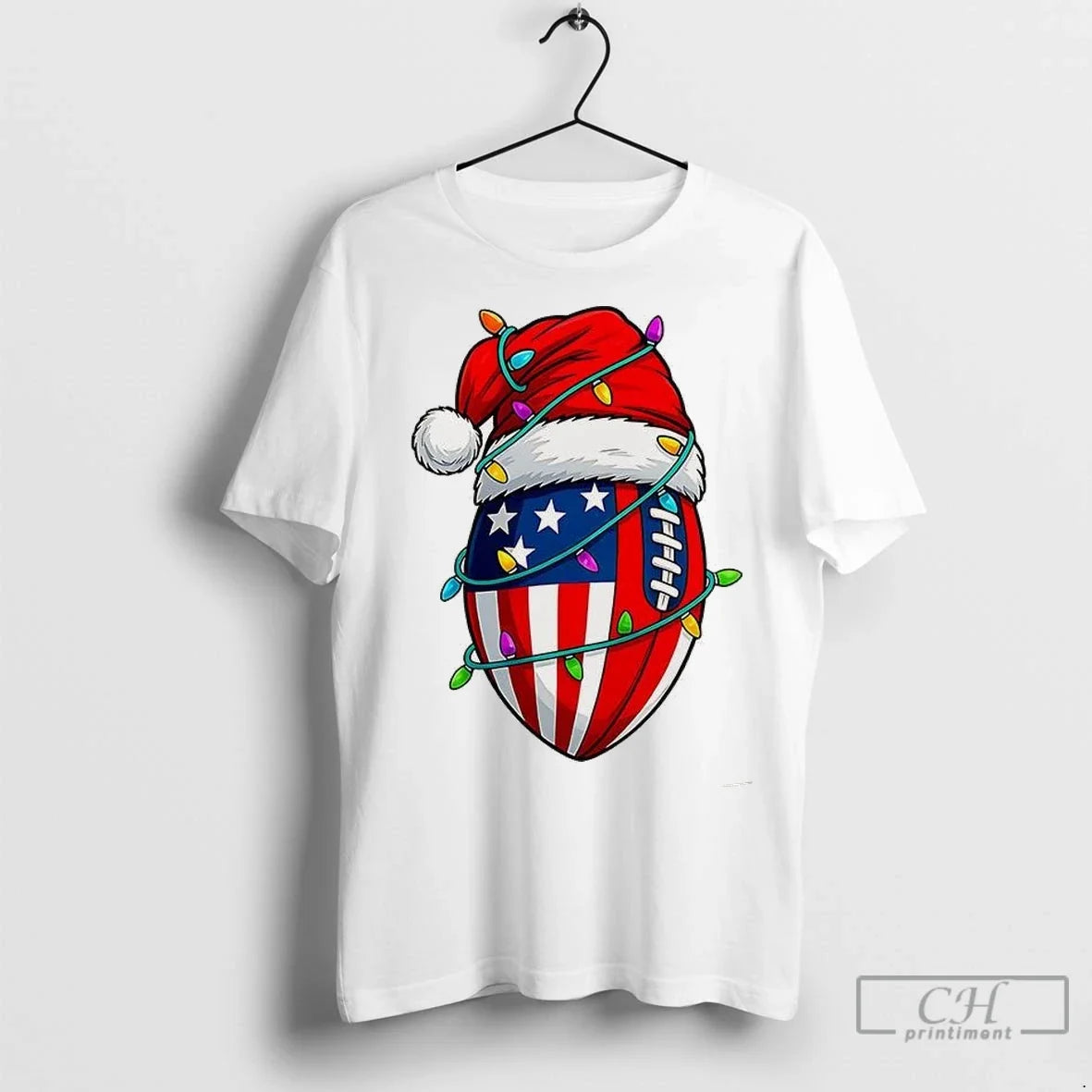 Premium American Flag Football Christmas - Adult & Kids T-Shirts, Sweatshirts & Hoodies apparel design preview 1
