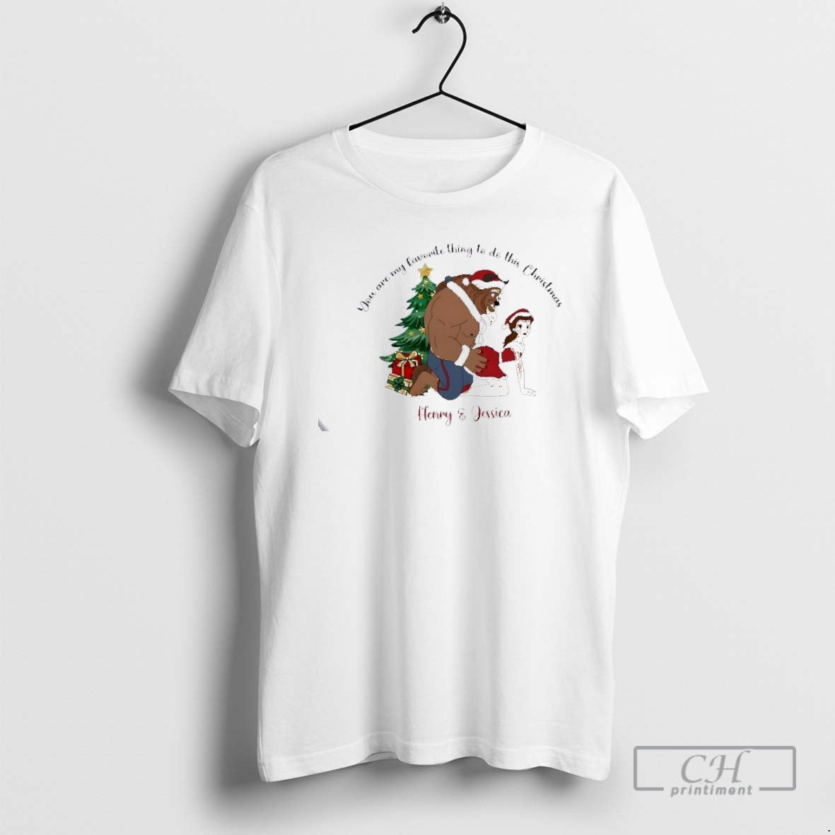 Premium Belle And Beast Mischievous Christmas - Adult & Kids T-Shirts, Sweatshirts & Hoodies apparel design preview 1