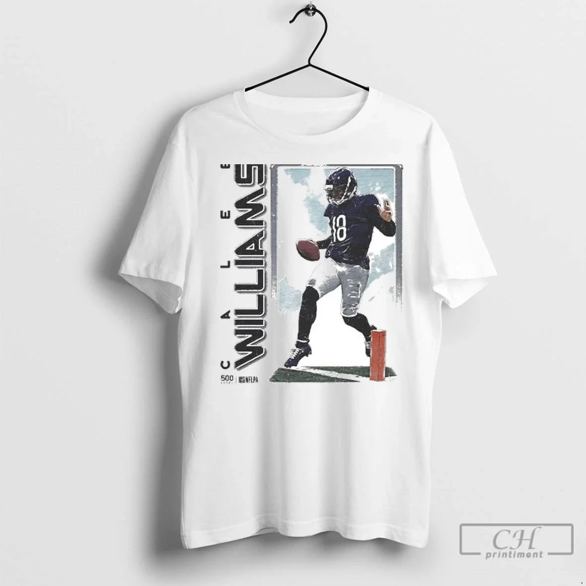 Premium Caleb Williams Chicago Touchdown Circle White - Adult & Kids T-Shirts, Sweatshirts & Hoodies apparel design preview 1