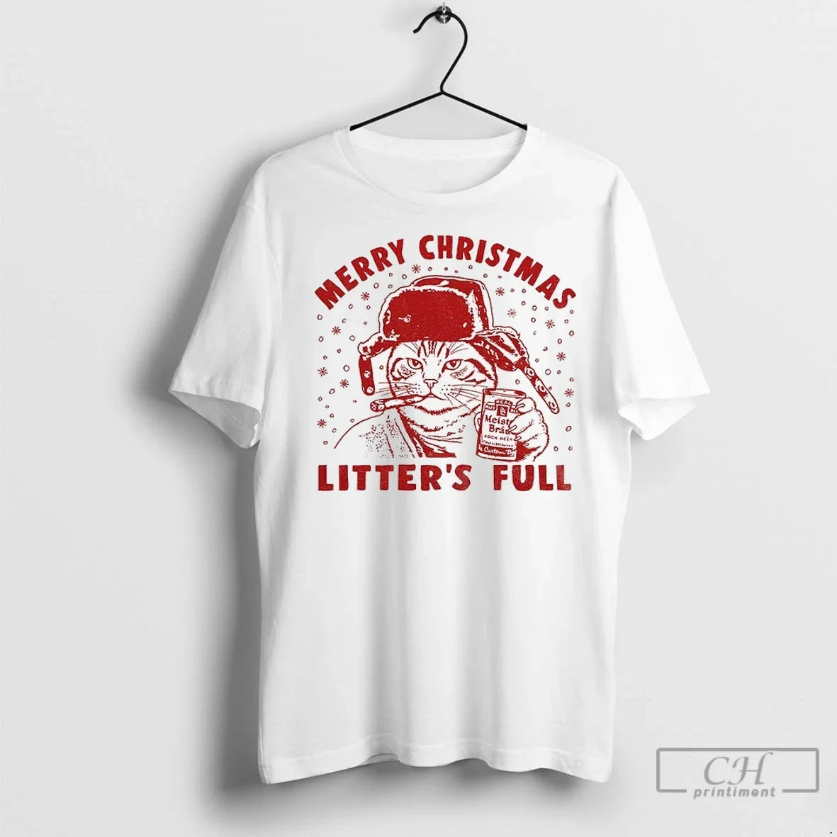 Premium Cat Litters Full Smoking Merry Christmas - Adult & Kids T-Shirts, Sweatshirts & Hoodies apparel design preview 1