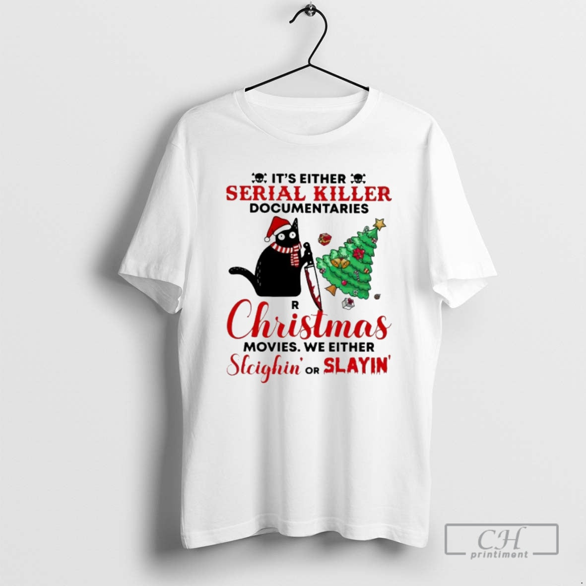 Premium Cat Its Either Serial Killer Documentaries Or - Adult & Kids T-Shirts, Sweatshirts & Hoodies apparel design preview 1