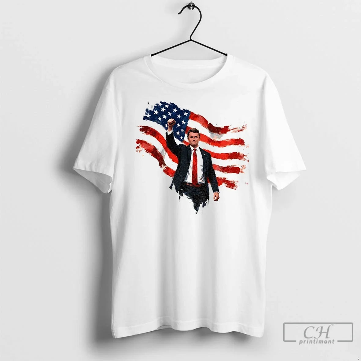 Premium Charlie Kirk Patriotic Raised With American - Adult & Kids T-Shirts, Sweatshirts & Hoodies apparel design preview 1
