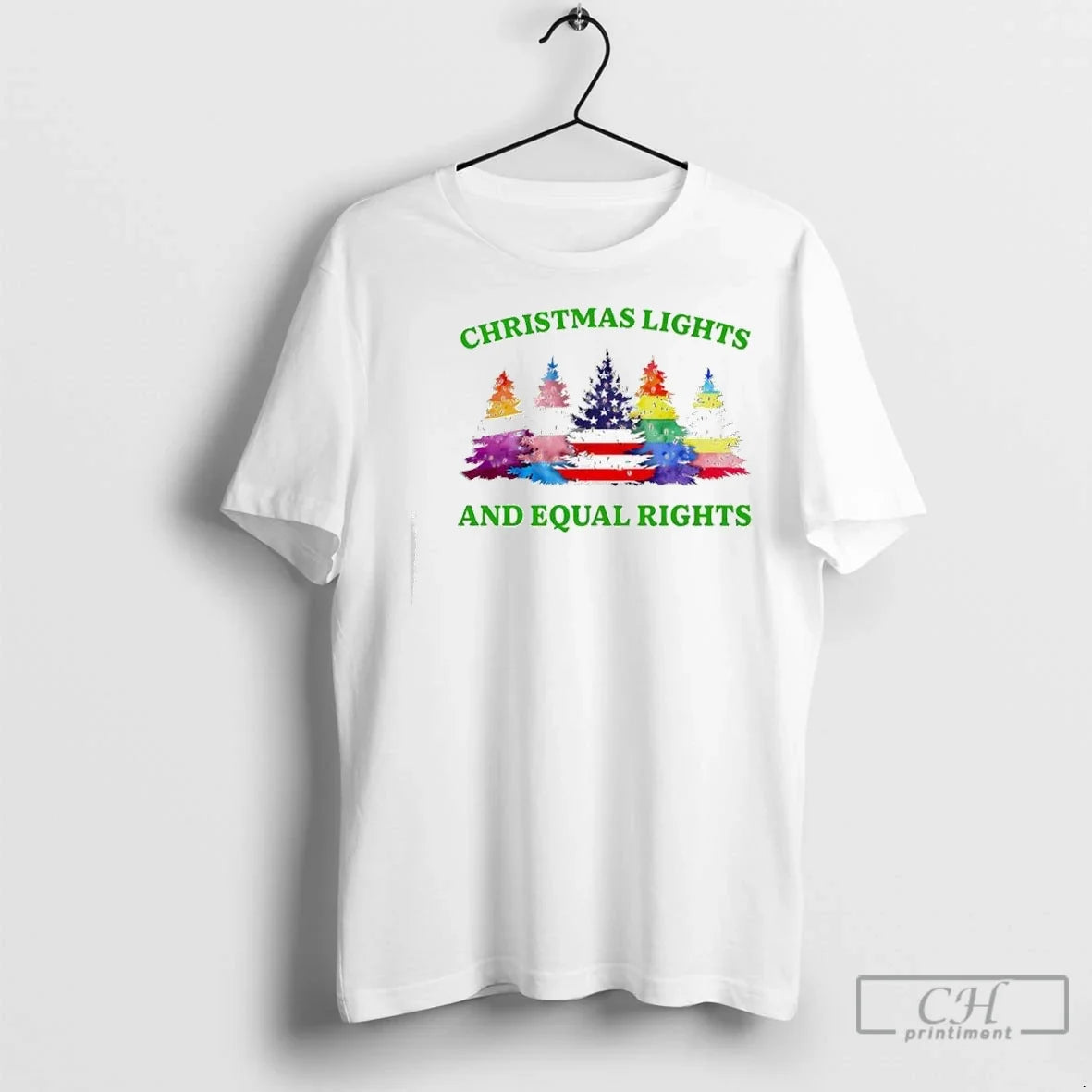 Premium Christmas Lights And Equal Rights Lgbt Trees - Adult & Kids T-Shirts, Sweatshirts & Hoodies apparel design preview 1