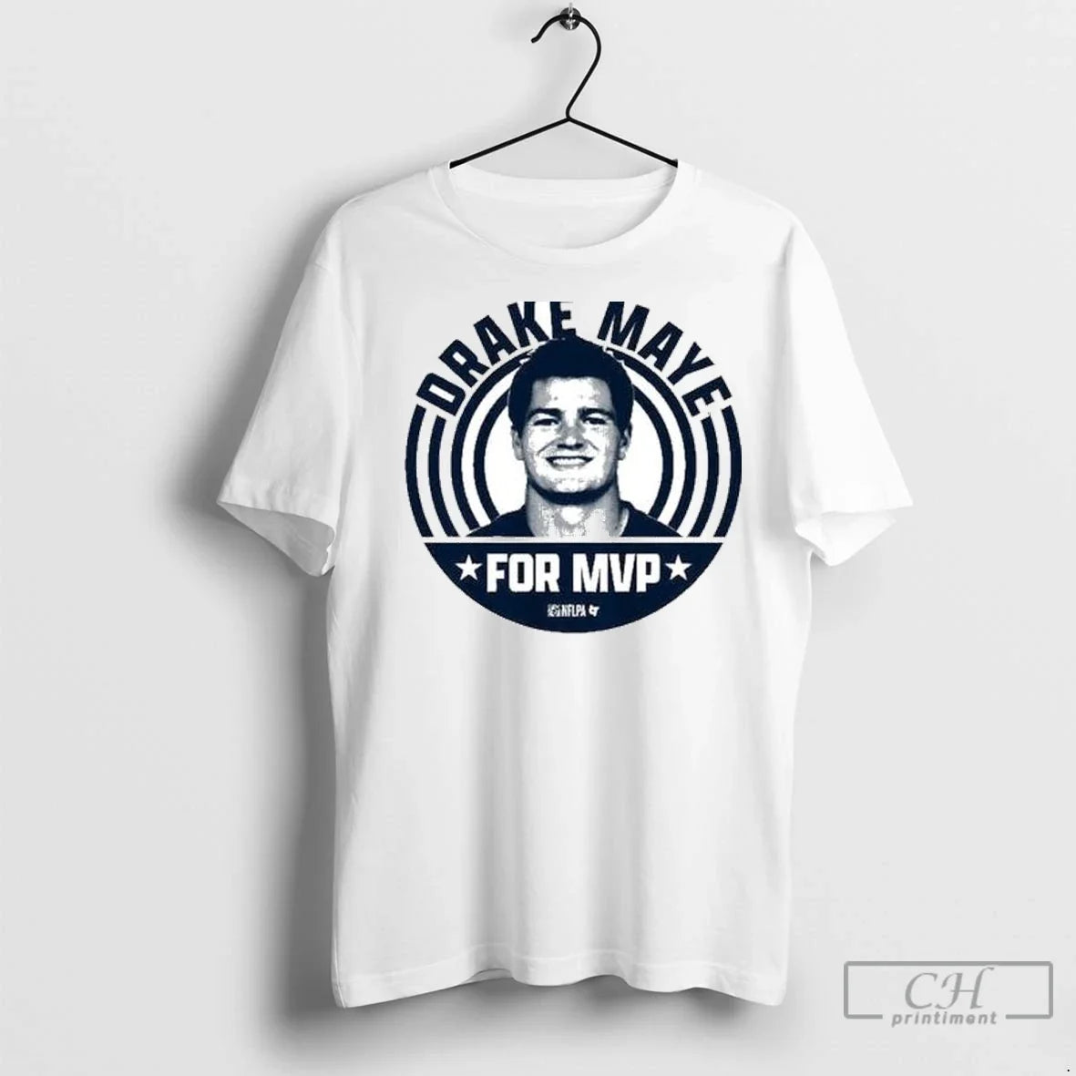 Premium Drake Maye For Mvp 2025 Circle White - Adult & Kids T-Shirts, Sweatshirts & Hoodies apparel design preview 1
