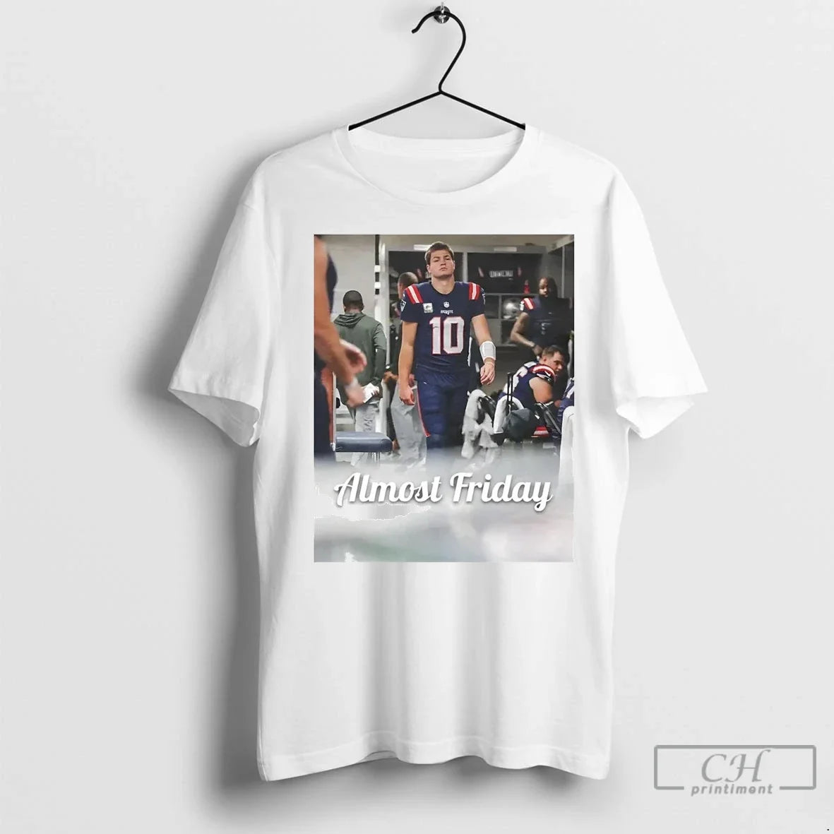 Premium Drake Maye Locker Room Ne Patriots - Adult & Kids T-Shirts, Sweatshirts & Hoodies apparel design preview 1