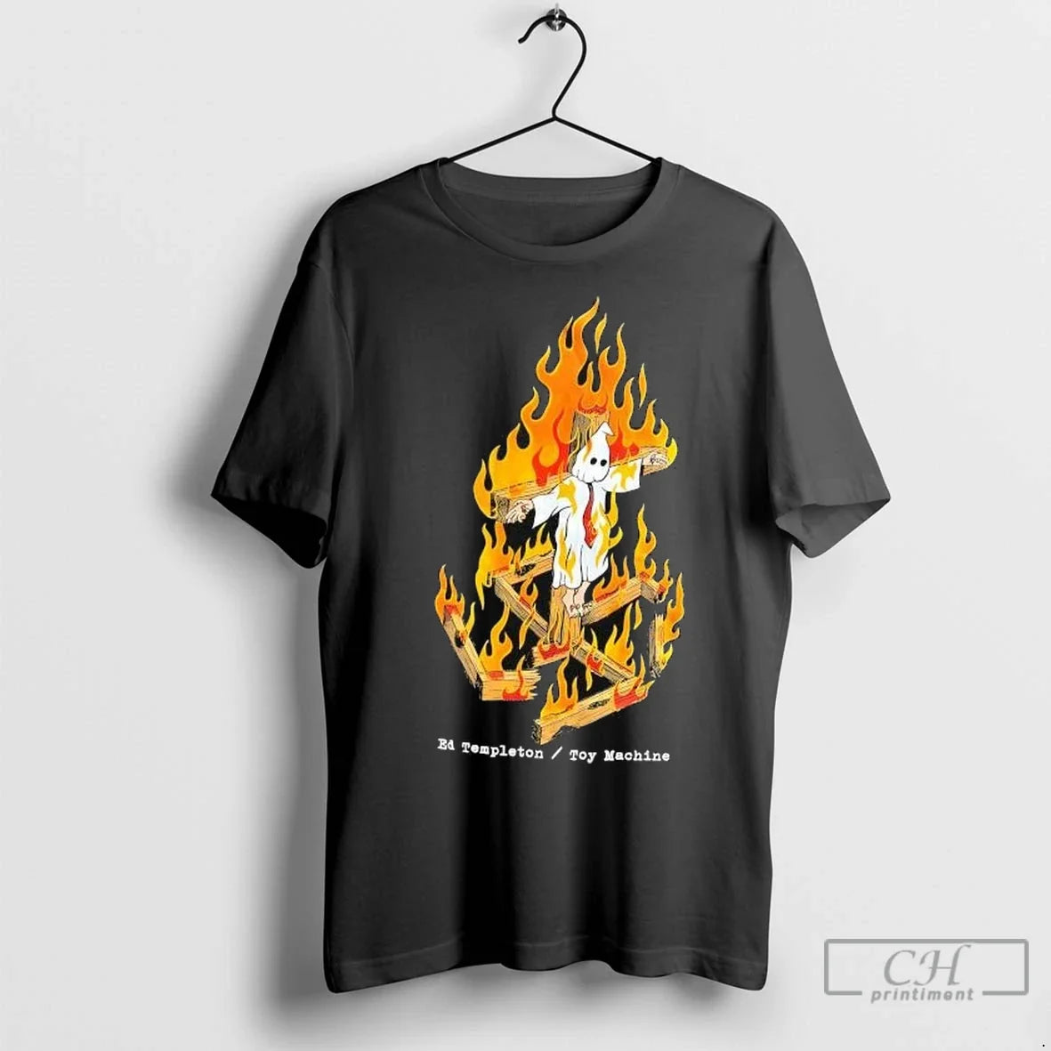 Premium Ed Templeton Toy Machine Charred Cross - Adult & Kids T-Shirts, Sweatshirts & Hoodies apparel design preview 1