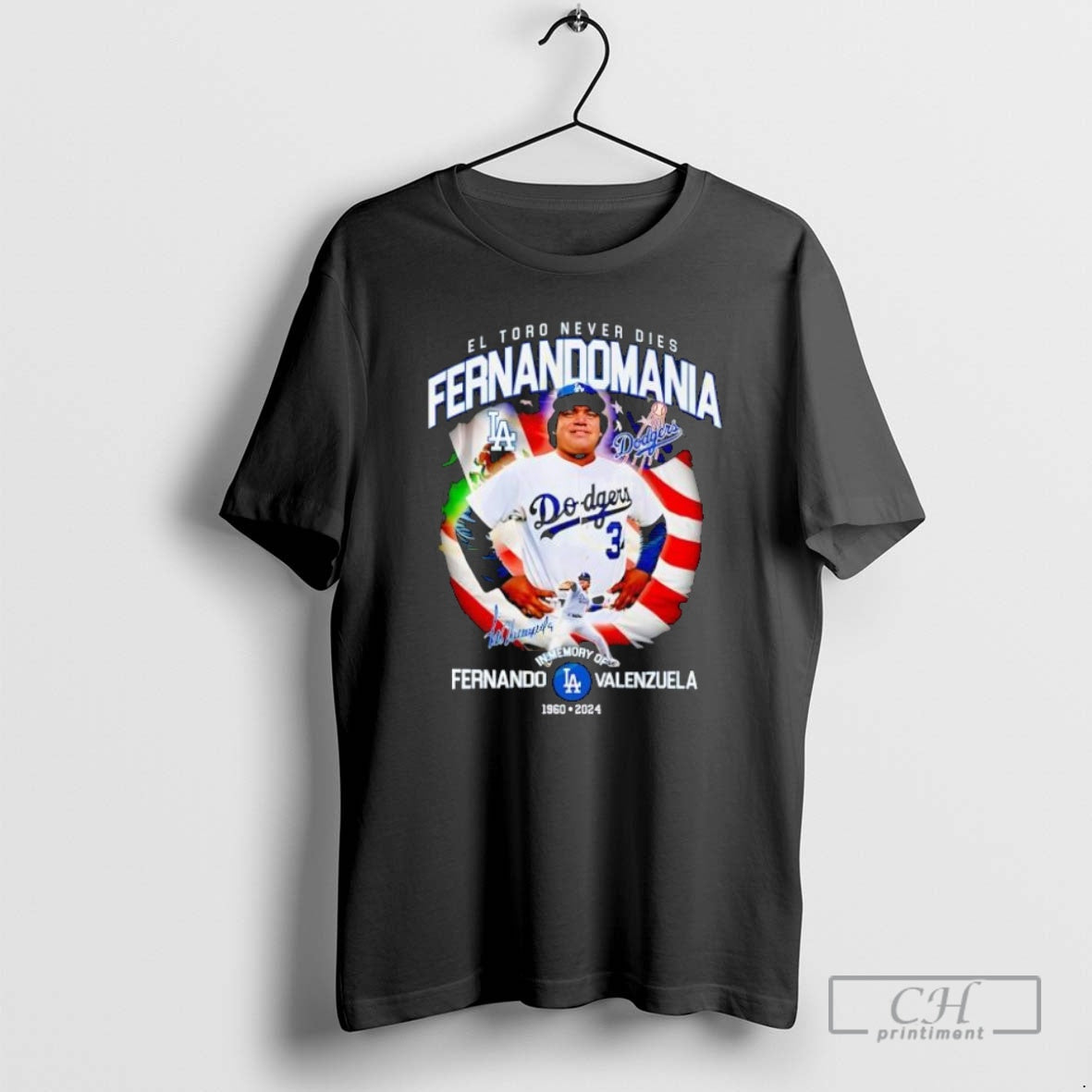 Premium El Toro Never Dies Fernando Valenzuela Los - Adult & Kids T-Shirts, Sweatshirts & Hoodies apparel design preview 1
