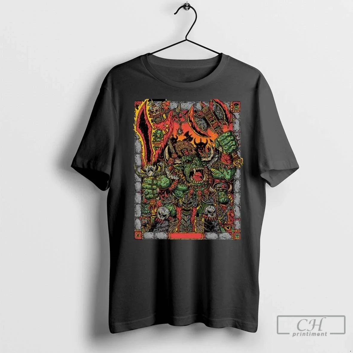 Premium Electric Orc Boss Circle Black - Adult & Kids T-Shirts, Sweatshirts & Hoodies apparel design preview 1