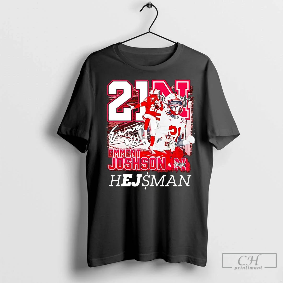 Premium Emmett Johnson 21 Hejsman Nebraska - Adult & Kids T-Shirts, Sweatshirts & Hoodies apparel design preview 1