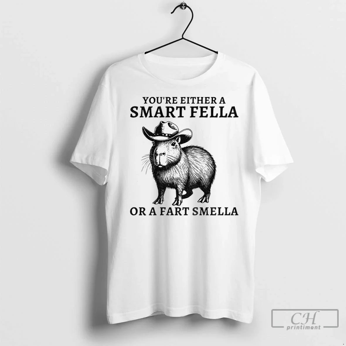 Premium Fella Capybara 90s Youre Either A Smart Or - Adult & Kids T-Shirts, Sweatshirts & Hoodies apparel design preview 1