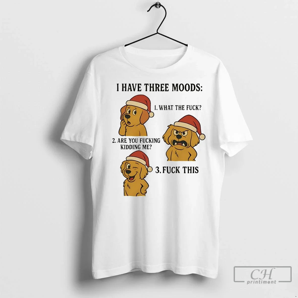 Premium Golden Retriever I Have Three Moods What The - Adult & Kids T-Shirts, Sweatshirts & Hoodies apparel design preview 1
