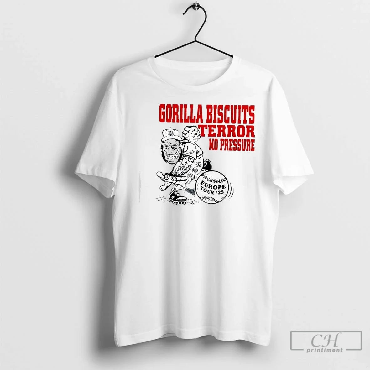 Premium Gorilla Biscuits Terror No Pressure Europe - Adult & Kids T-Shirts, Sweatshirts & Hoodies apparel design preview 1
