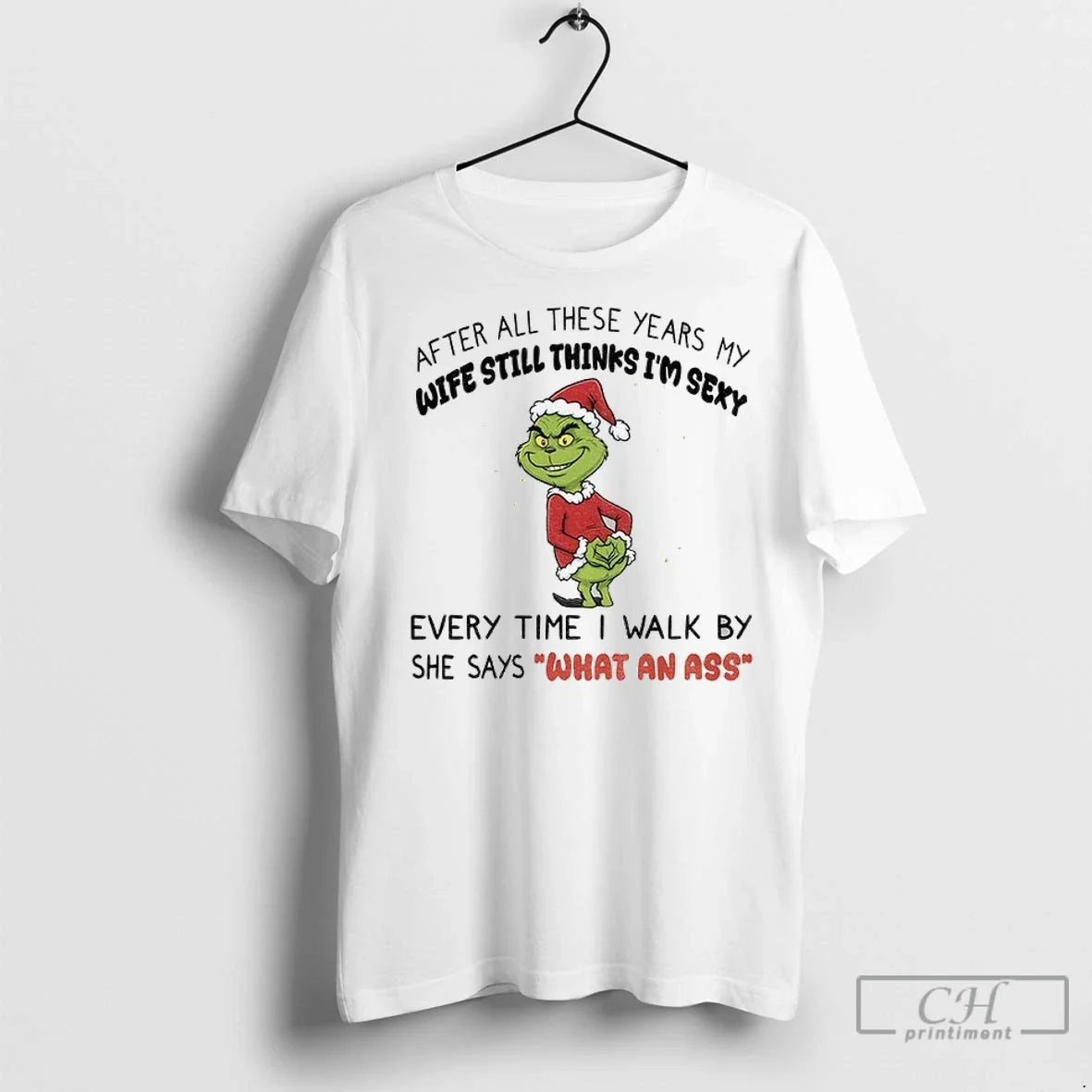 Premium Grinch Santa After All These Years My Wife - Adult & Kids T-Shirts, Sweatshirts & Hoodies apparel design preview 1
