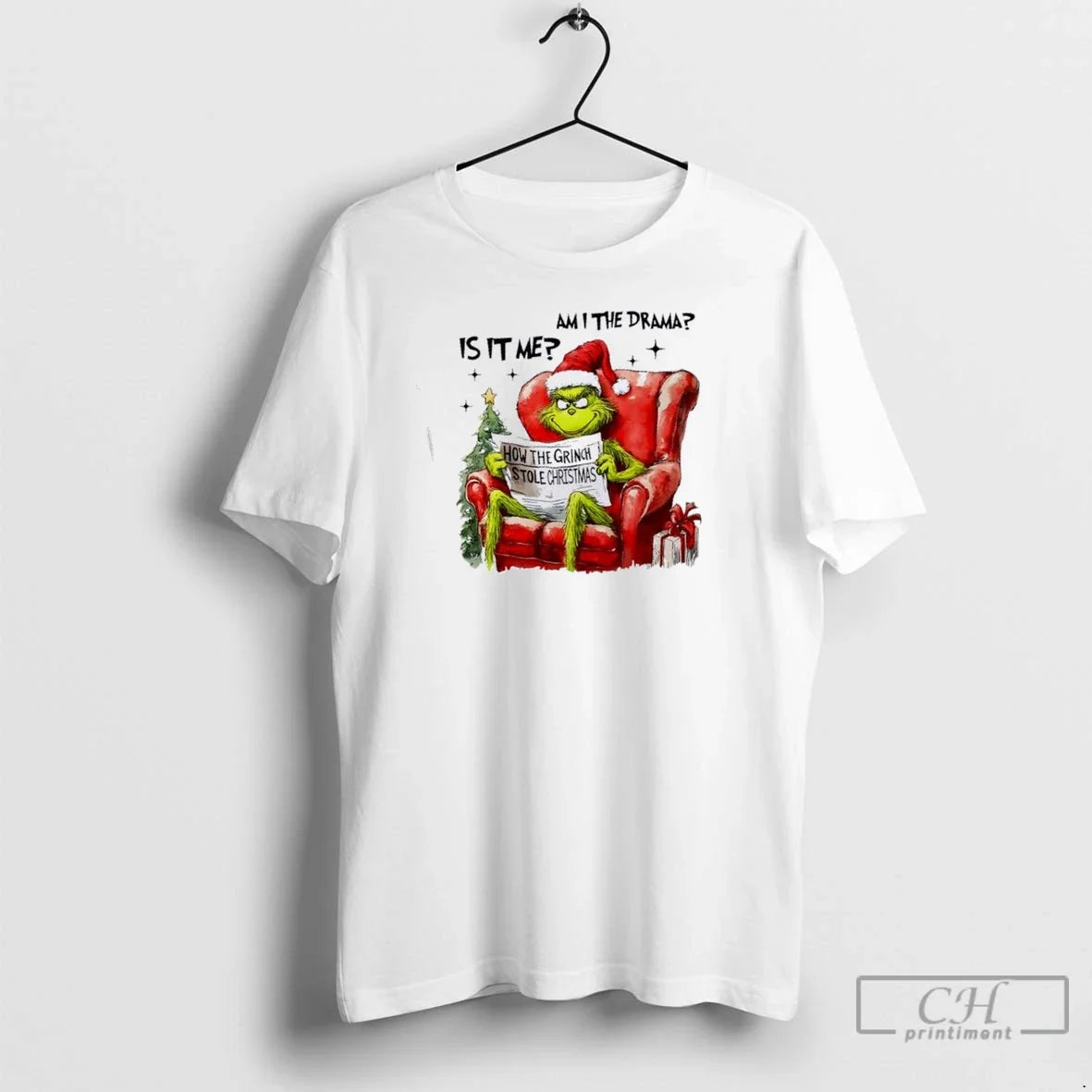 Premium Grinch Is It Me Am I The Drama Christmas - Adult & Kids T-Shirts, Sweatshirts & Hoodies apparel design preview 1