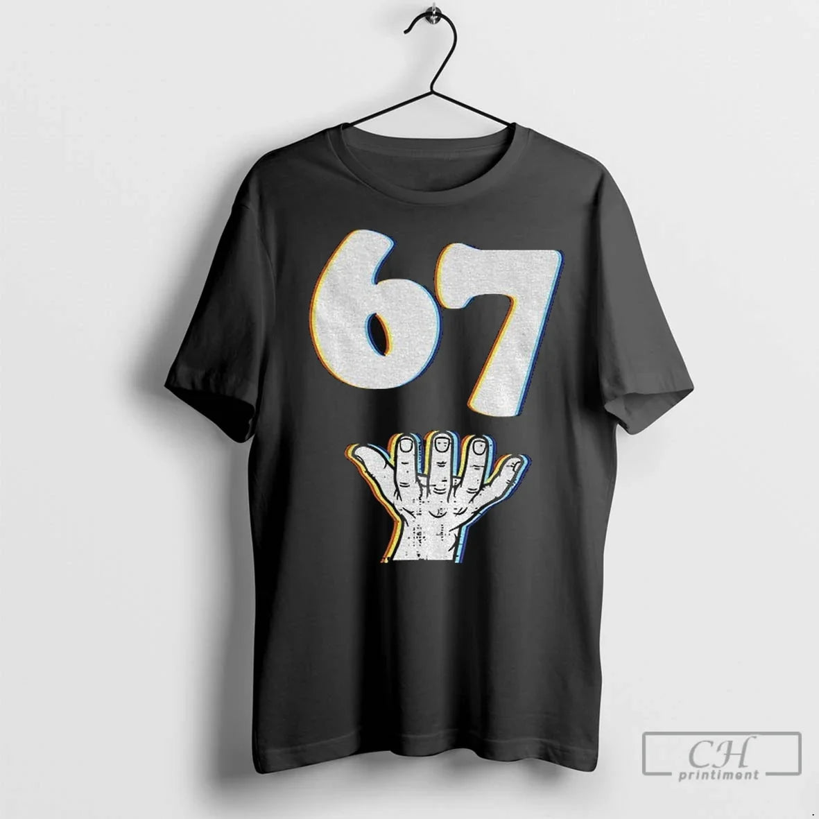 Premium Hand 67 Meme Funny - Adult & Kids T-Shirts, Sweatshirts & Hoodies apparel design preview 1