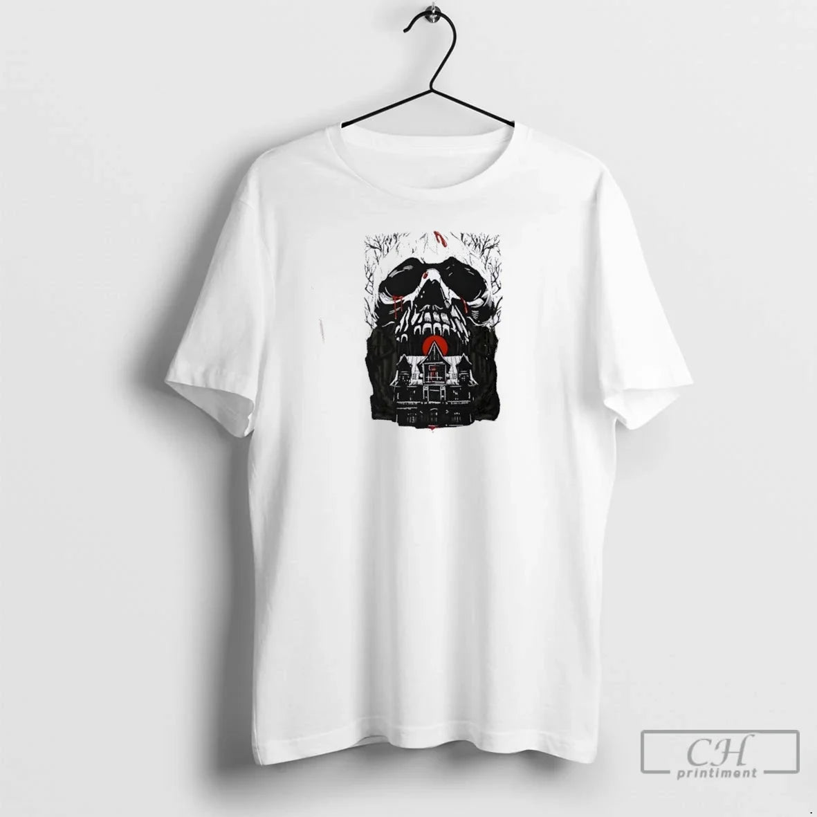 Premium Haunted Mansion Skull Gothic Horror House - Adult & Kids T-Shirts, Sweatshirts & Hoodies apparel design preview 1