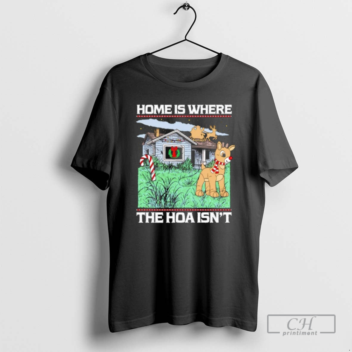 Premium Home Is Where The Hoa Isnt Christmas Sweater - Adult & Kids T-Shirts, Sweatshirts & Hoodies apparel design preview 1