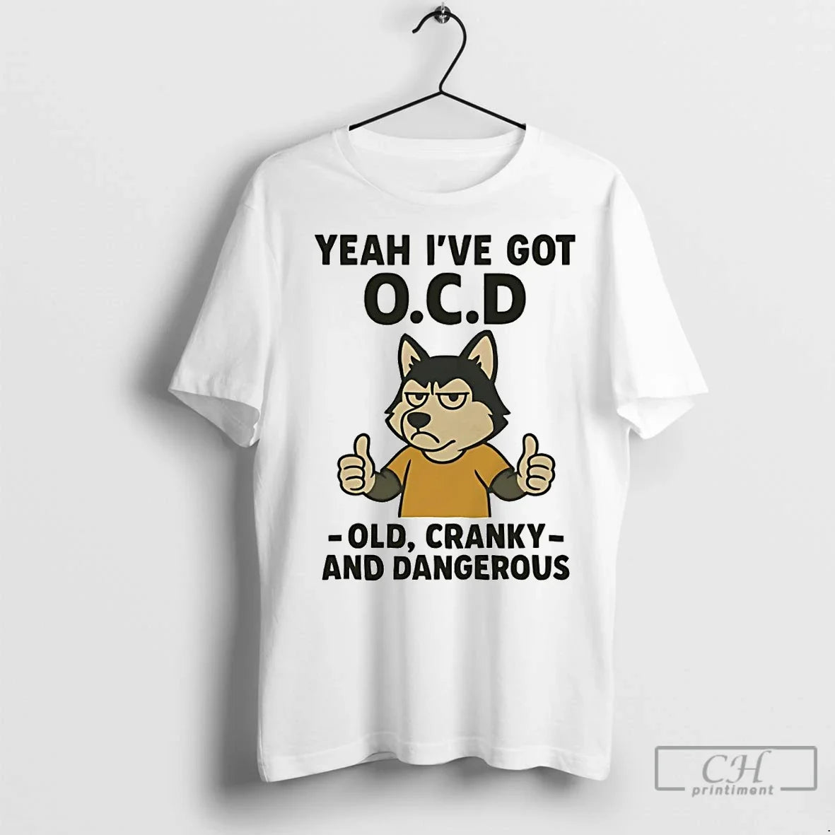 Premium Husky Yeah Ive Got Ocd Old Cranky And - Adult & Kids T-Shirts, Sweatshirts & Hoodies apparel design preview 1