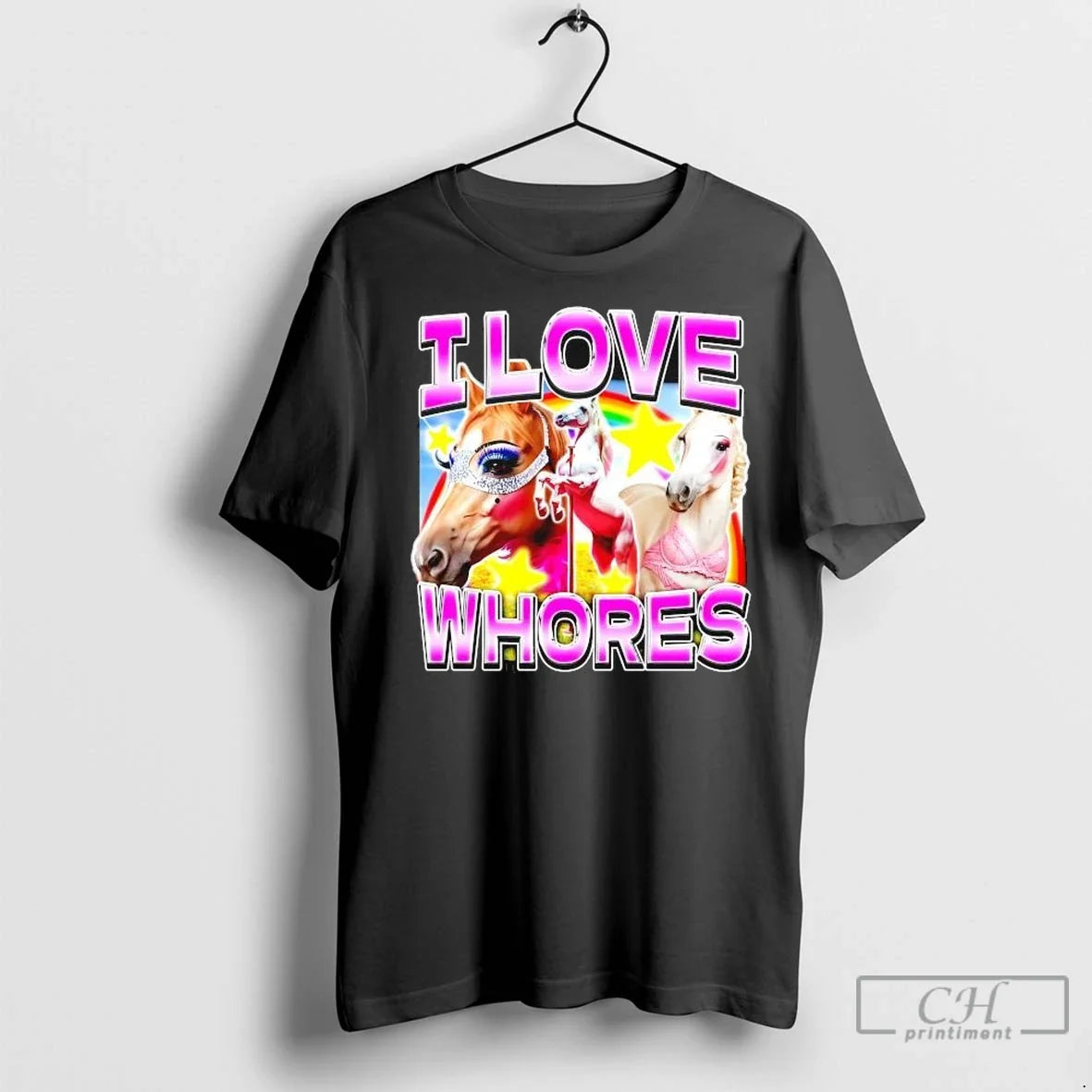 Premium I Love Whores Pink Graphic - Adult & Kids T-Shirts, Sweatshirts & Hoodies apparel design preview 1