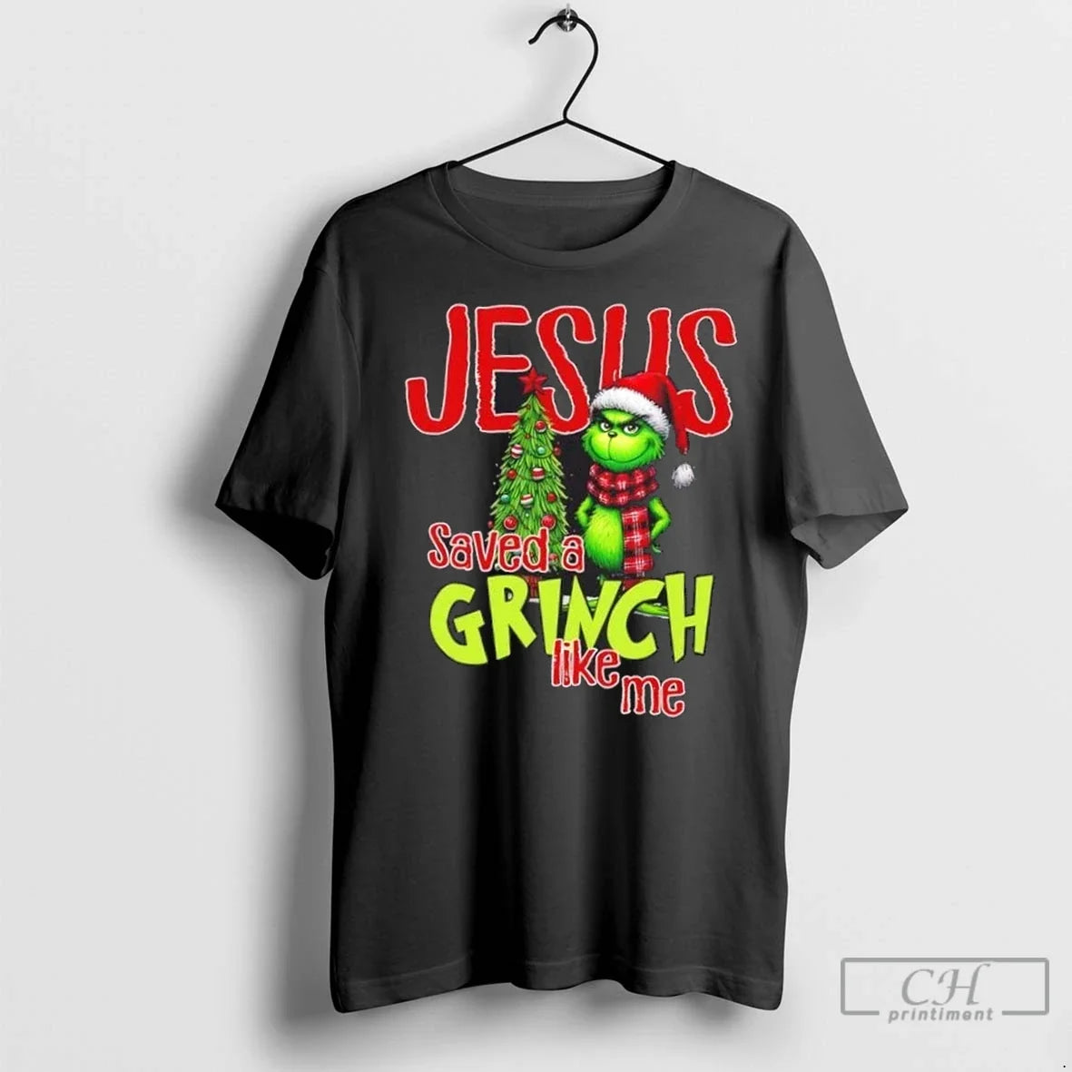 Premium Jesus Saved A Grinch Like Me Christmas - Adult & Kids T-Shirts, Sweatshirts & Hoodies apparel design preview 1