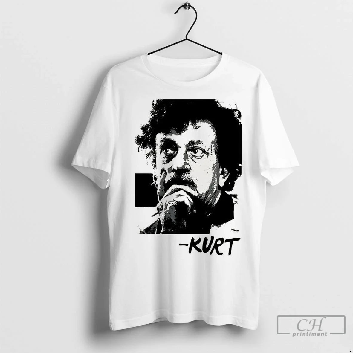 Premium Kurt Vonnegut Portrait Tribute Retro - Adult & Kids T-Shirts, Sweatshirts & Hoodies apparel design preview 1