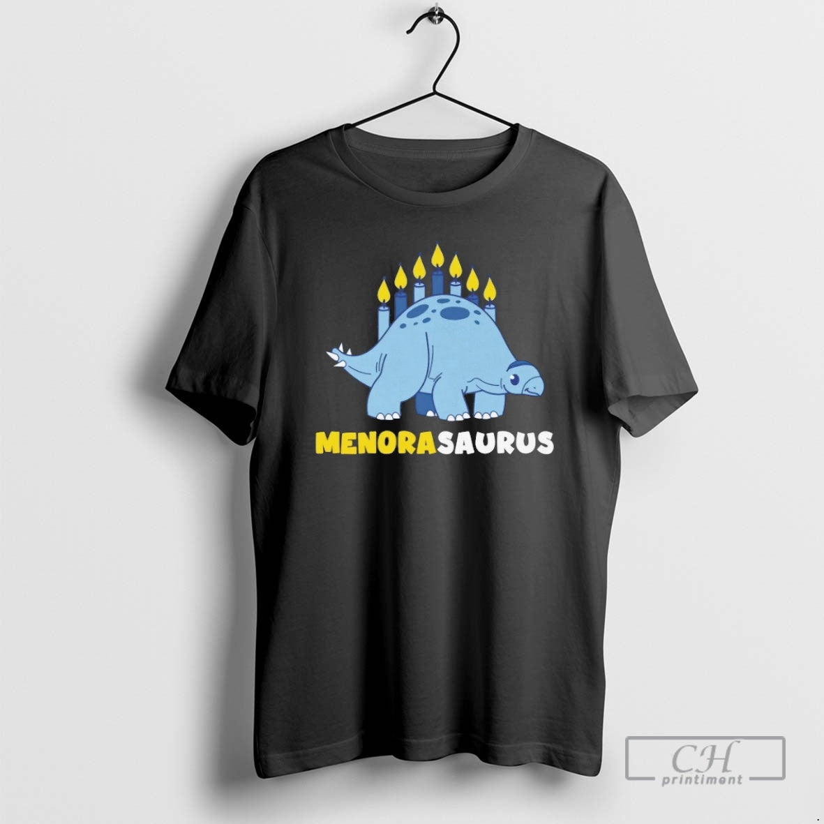 Premium Menorasaurus Hanukkah Sweater - Adult & Kids T-Shirts, Sweatshirts & Hoodies apparel design preview 1
