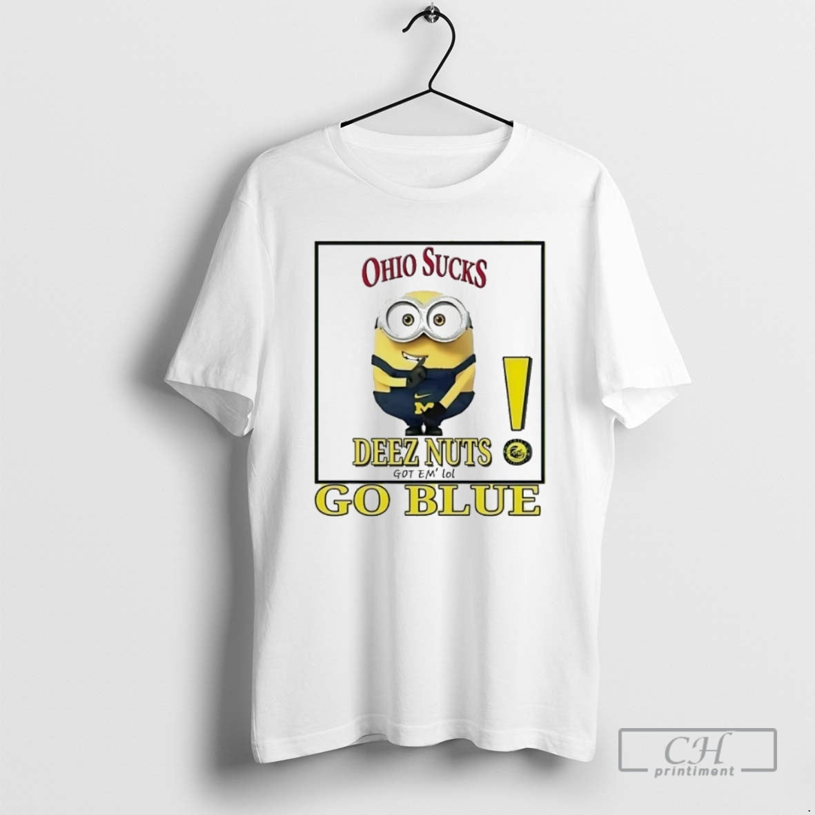 Premium Minion Wolverines Go Blue Deez Nut Got Em - Adult & Kids T-Shirts, Sweatshirts & Hoodies apparel design preview 1