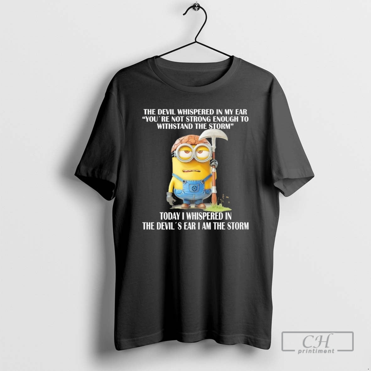 Premium Minion The Devil Whispered In My Ear I Am - Adult & Kids T-Shirts, Sweatshirts & Hoodies apparel design preview 1