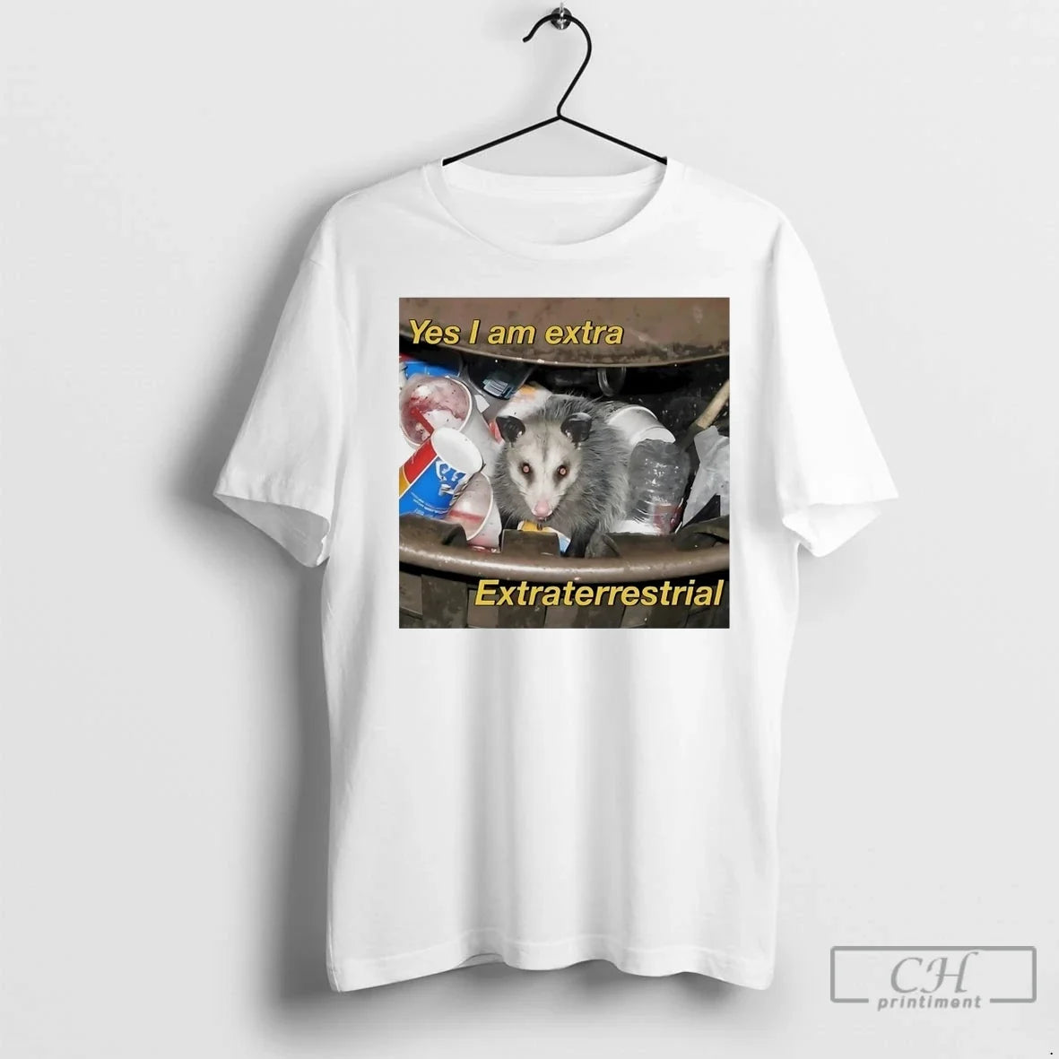 Premium Opossum Yes I Am Extra Extraterrestrial - Adult & Kids T-Shirts, Sweatshirts & Hoodies apparel design preview 1