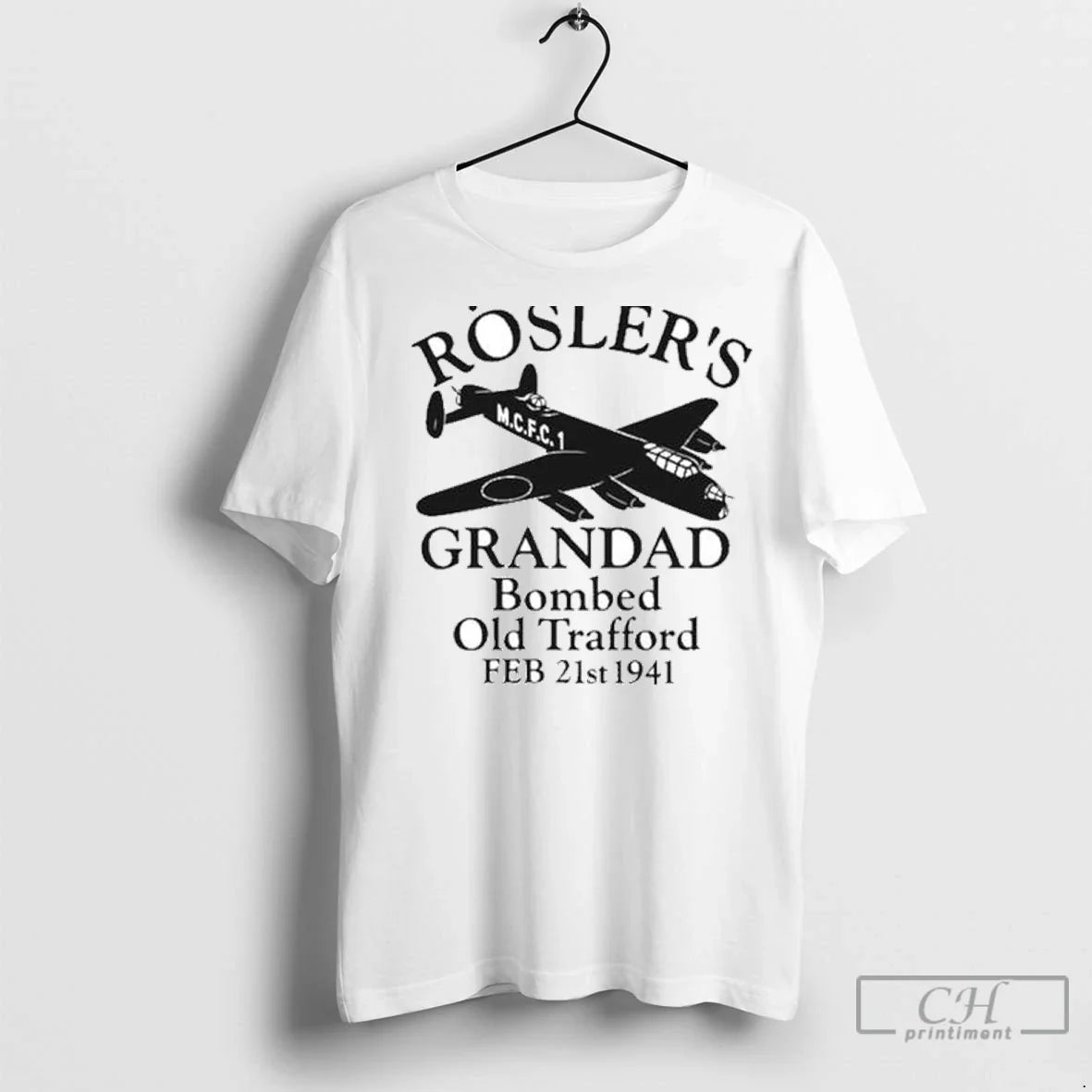 Premium Roslers Grandad Bombed Old Trafford 1941 - Adult & Kids T-Shirts, Sweatshirts & Hoodies apparel design preview 1