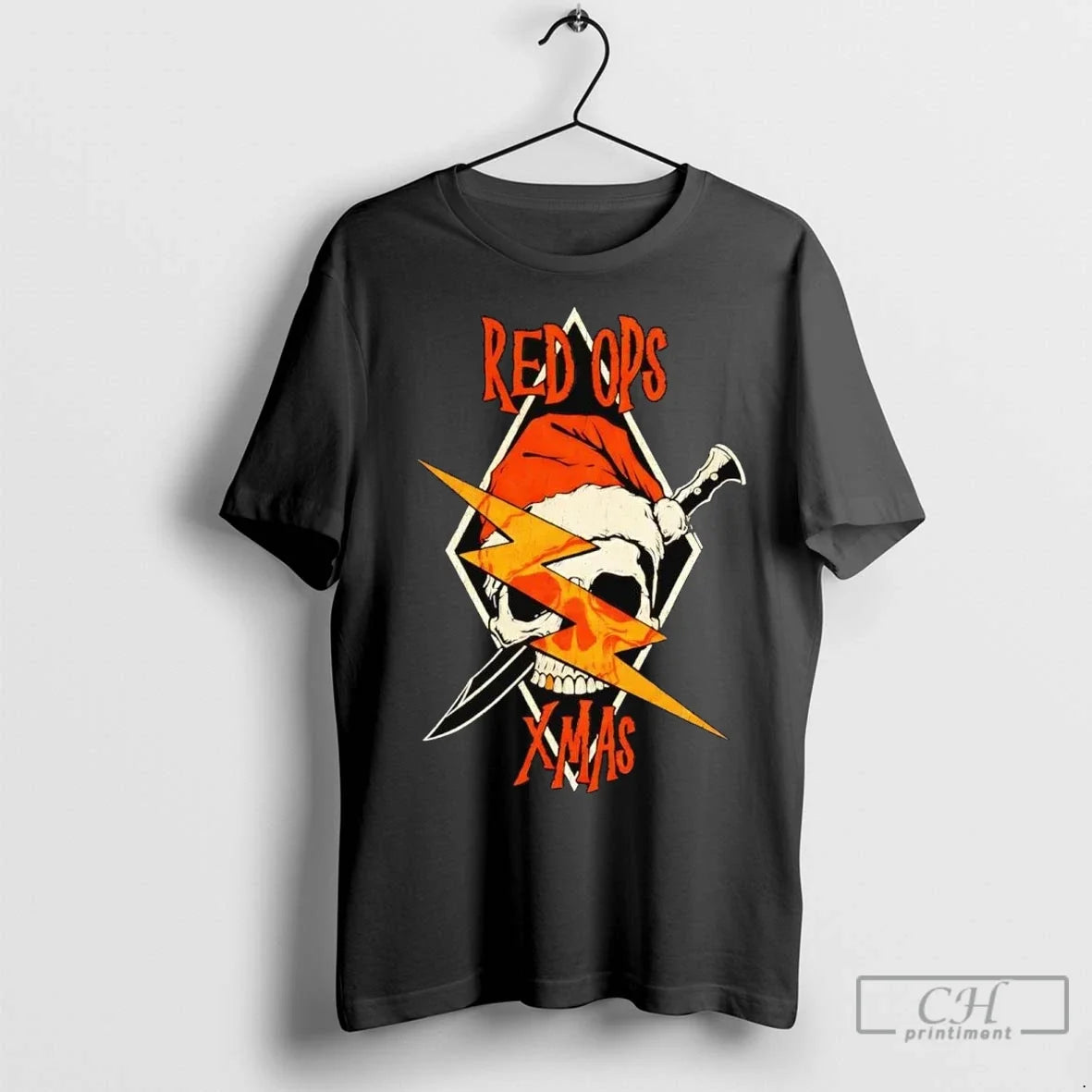 Premium Santa Skull Red Ops Xmas - Adult & Kids T-Shirts, Sweatshirts & Hoodies apparel design preview 1