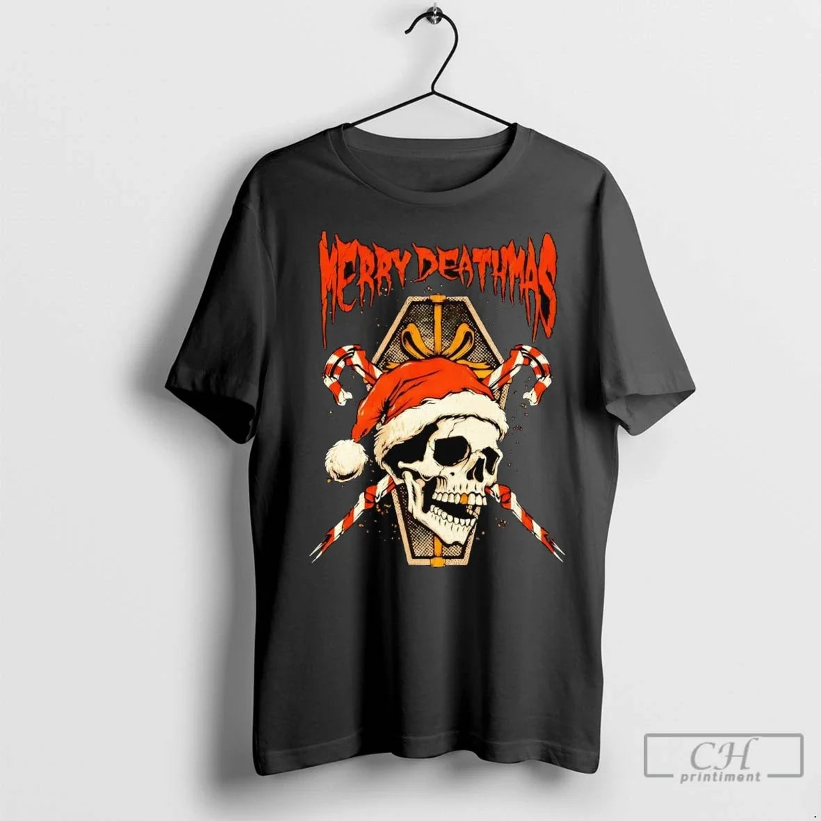 Premium Santa Skull Merry Deathmas Christmas - Adult & Kids T-Shirts, Sweatshirts & Hoodies apparel design preview 1