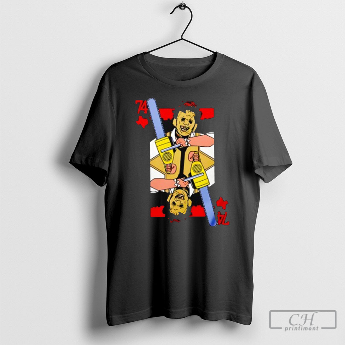 Premium Scary Leatherface 74 Texas Chainsaw Massacre - Adult & Kids T-Shirts, Sweatshirts & Hoodies apparel design preview 1
