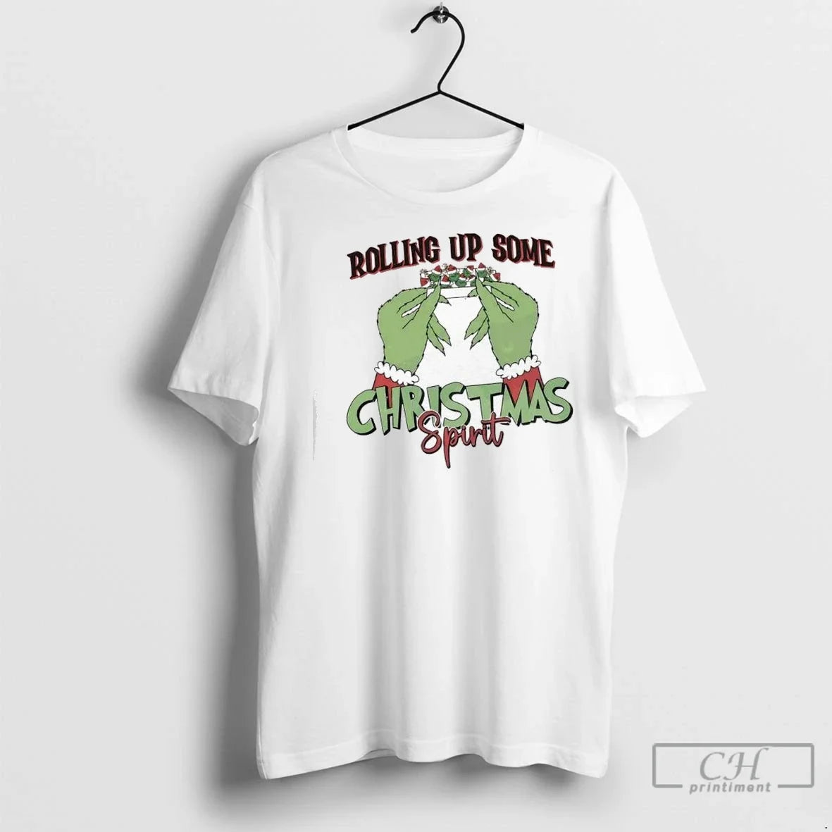 Premium The Grinch Rolling Up Some Christmas Spirit - Adult & Kids T-Shirts, Sweatshirts & Hoodies apparel design preview 1