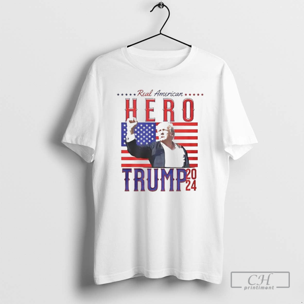 Premium Trump Real American Hero 2024 Sweater - Adult & Kids T-Shirts, Sweatshirts & Hoodies apparel design preview 1