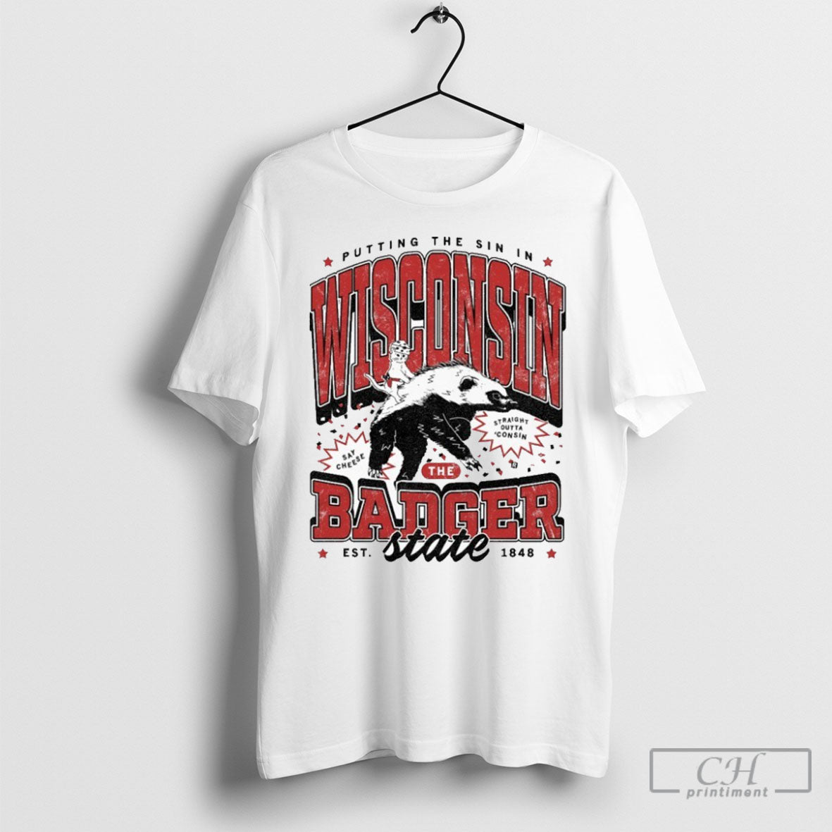 Putting In The Sin Wisconsin Badger State Est 1848 - Adult & Kids T-Shirts, Sweatshirts & Hoodies apparel design preview 1